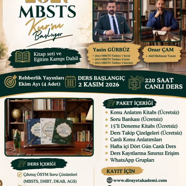MBSTS Hazırlık Kampı ve Kitap Seti Paketi (2027)